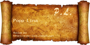 Popp Lina névjegykártya